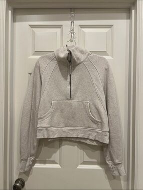 lululemon Light Gray Cropped Half-Zip Pullover